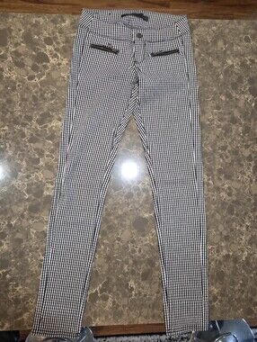 Guess Black and White Gingham Pocket Pants